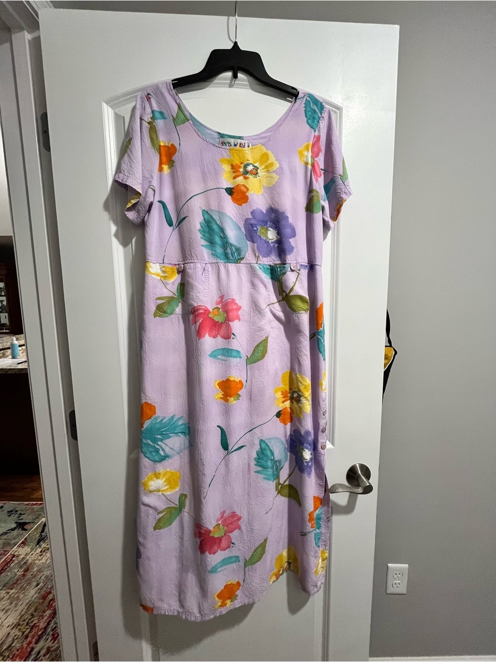 Jams World Vintage womens  size XL Floral Maxi Dress in Violet